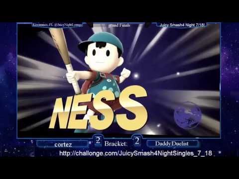 Juicy Smash 4 Night 7/18 - Grand Finals Duelist (Fox/Mario) vs Cortes (Marth/Mewtwo/Ness)