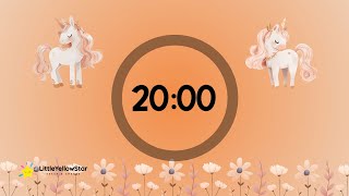 Unicorn Boho – 20 Minutes Countdown Timer With Calm Music | Whimsical Classroom Timer
