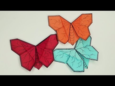DIY- How to make an easy origami butterfly 🦋/ Fancy bookmark tutorial