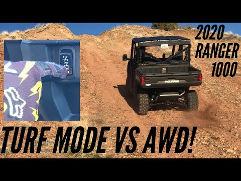TURF MODE vs AWD - 2020 Polaris Ranger Crew 1000 Premium (Vid #12)
