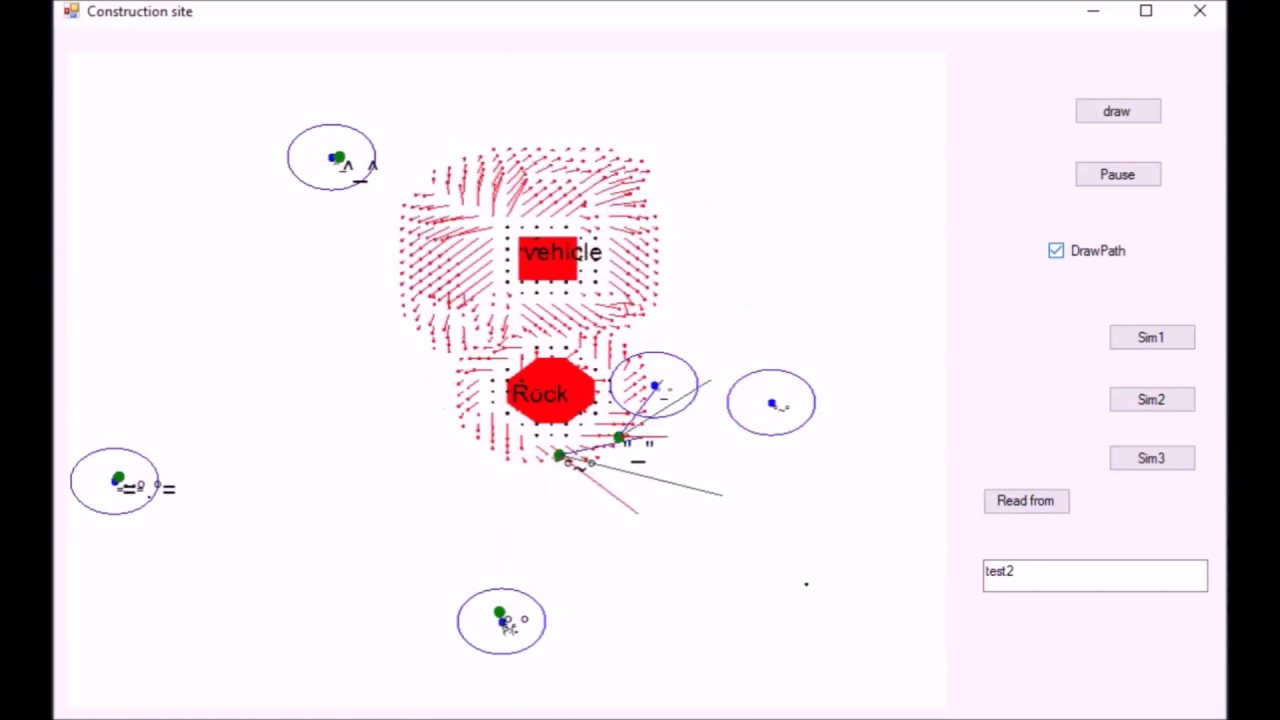 Obstacle avoidance and path planning 2D