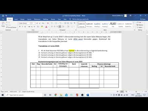 Gr 8 Kontantontvangstejoernaal