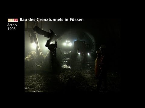 Archiv: Baufortschritt des Grenztunnels Füssen - Reutte 1996