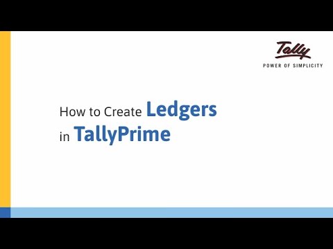 Create Ledgers in TallyPrime