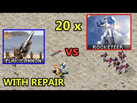Can 20 Rocketeer destroy 1 Flak Cannon? - Red Alert 2