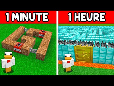 1 Minute vs 1 Hour in Minecraft's Secure Labyrinth