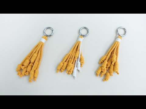 DIY Macrame Keychain / Macrame Bag Charm Tutorial | Heaving Line Knot