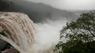 Athirapilly waterfalls on rainy season