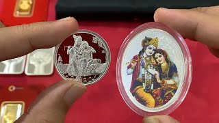 MMTC PAMP 1 Oz Silver Bar & 10 Gram Radha Krishna Silver Coin - CoinBazaar | Indian Bullionaire