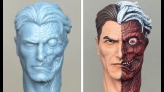 How to Paint - Two Face Batman Long Halloween Head - Customizing Live