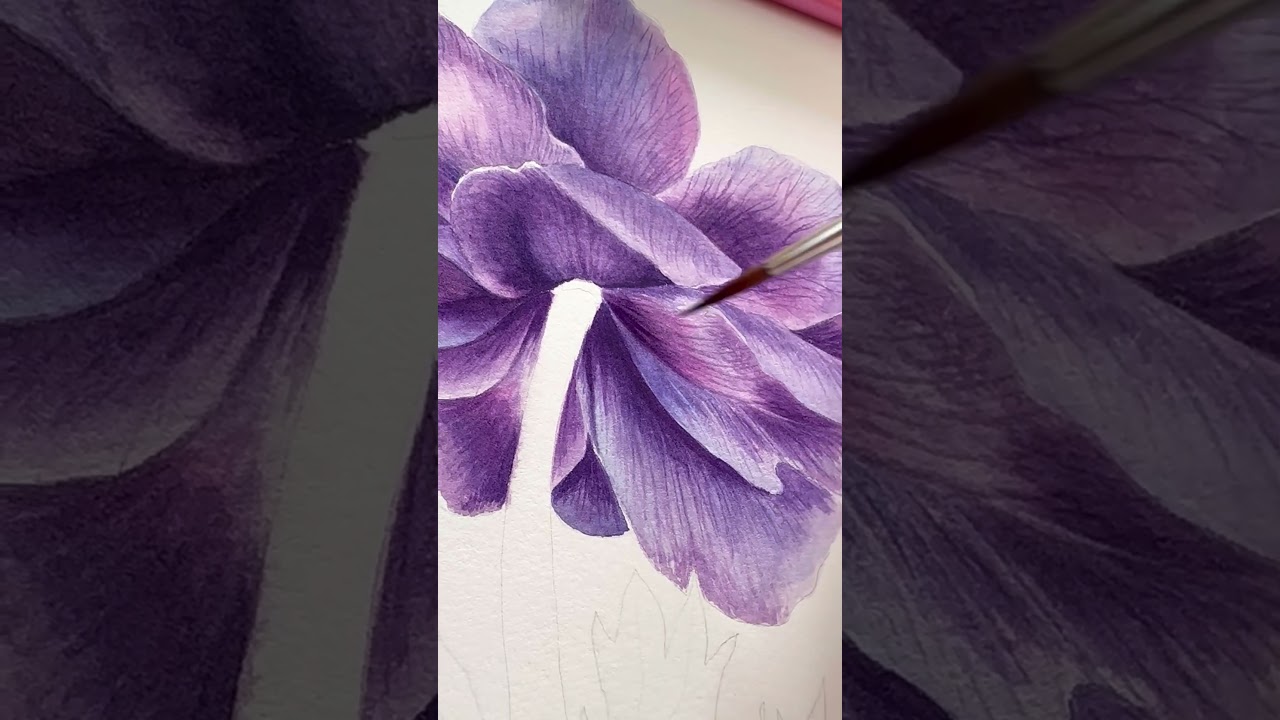 Anemone painting process video is available #arttutorial #realisticpainting #realisticart #anemone