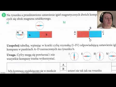 Fizyka - bieguny magnetyczne - zadania z zeszytu ćwiczeń