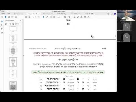 הרב יואל חקון - כוונות ליל פסח - הגדה של פסח - שיעור 07 - סדר הכוונות לשיטת השד״ה.