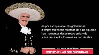 Escuché las golondrinas - Vicente Fernández  (Letra)