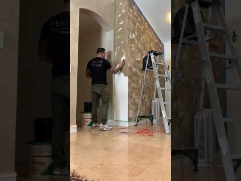 Venetian plaster oldworld Style Marmorino with gold wax