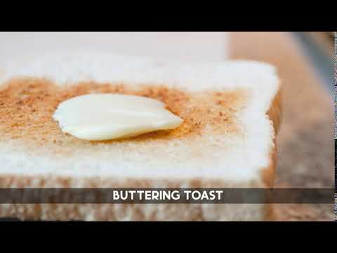 Making toast - buttering toast -  toast scraping(ROYALTY FREE SOUNDS)