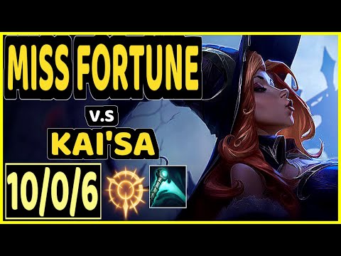 PAPRYZE (MISS FORTUNE) vs KAI'SA - 10/0/6 KDA BOTTOM ADC CHALLENGER GAMEPLAY - OC