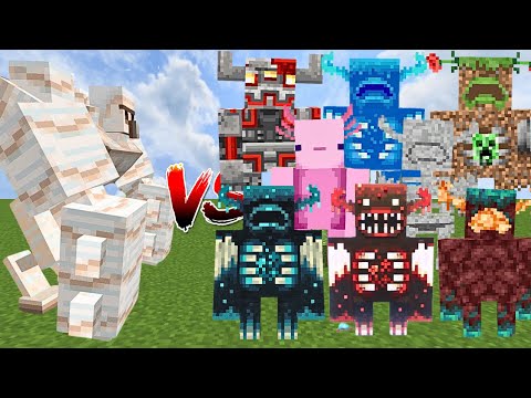 MUTANT IRON GOLEM vs ALL WARDENS | Minecraft Mob Battle