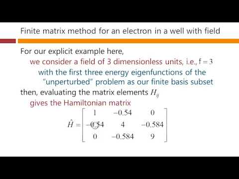 Use of finite matrices – David Miller