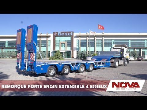 REMORQUE PORTE ENGIN EXTENSIBLE 4 ESSIEUX