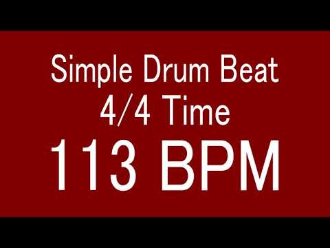 113 BPM 4/4 TIME SIMPLE STRAIGHT DRUM BEAT FOR TRAINING MUSICAL INSTRUMENT / 楽器練習用ドラム