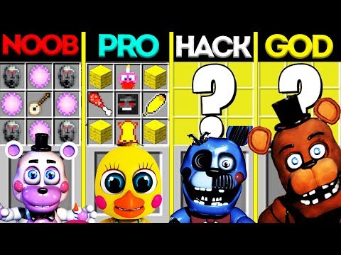 Minecraft Battle: NOOB vs PRO vs HACKER vs GOD: FNAF MUTANT CRAFTING CHALLENGE / Animation