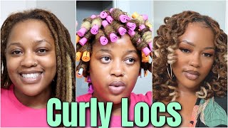 PERM RODS ON LOCS :: CURLY LOCS :: LOC STYLES