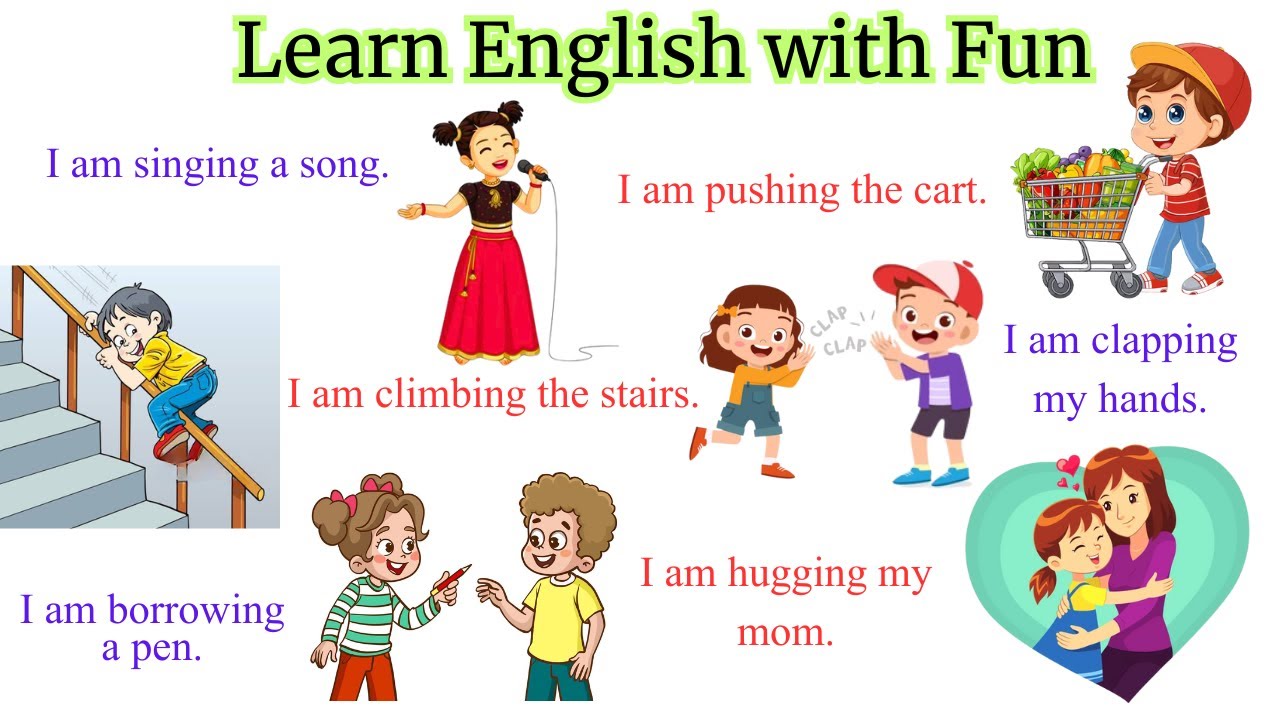 Learn English with Fun and Easy Phrases |Daily Action Sentences for Kids | English Speaking Practice