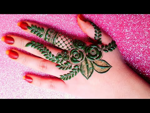 Beautiful & Simple Rose Finger Mehndi Design for Back Hand || Stylish & Easy Short Mehndi Design