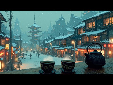 Cozy Winter Tea & Japanese Zen Ambience ~ Peaceful Asian Sounds for Relaxation