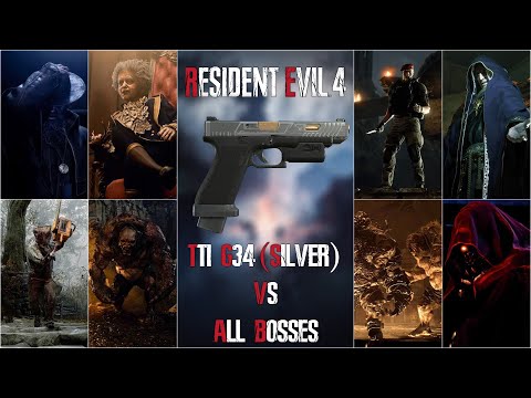 TTI G34 Silver (Mod) VS All Bosses - Resident Evil 4 Remake (Professional) 4K 60Fps