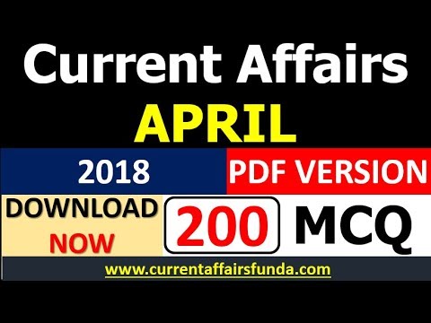 Download APRIL 2018  Current Affairs (200 MCQ) for (BANK , SSC and RAILWAY) PDF DOWNLOAD Link BELOWS