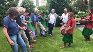 Santal dance in Germany, with German friends  joining happily
