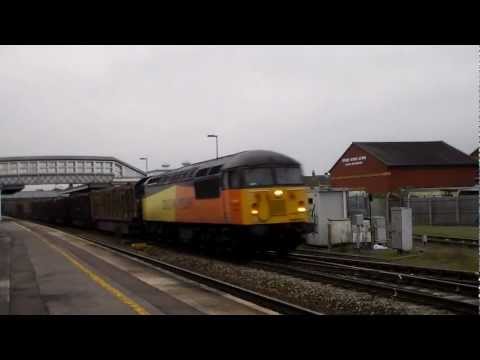 56094 passes Bridgwater with 6Z53 Teigngrace to Chirk on 25th October 2012