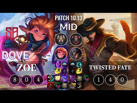 SB Dove Zoe vs Twisted Fate Mid - KR Patch 10.13