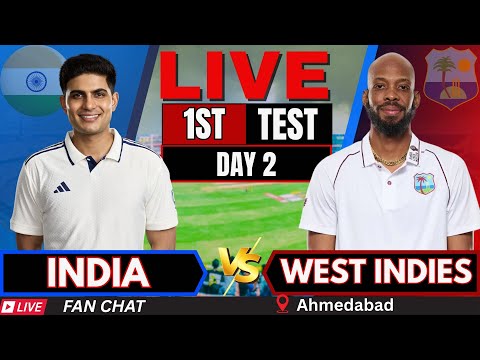 IND vs WI Live: NDIA vs WEST INDIES 1st Test Day 2 | Live Cricket Score | Test Cricket Match Today