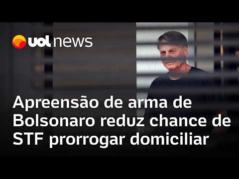 Apreensão de arma registrada no nome de Bolsonaro reduz chance de Moraes prorrogar prisão domiciliar