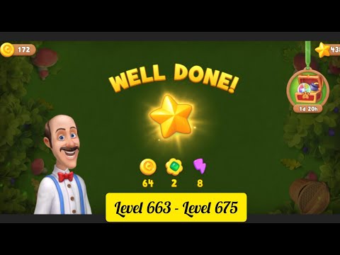 Gardenscapes - ( Level 663 - Level 675) - All Puzzles - Gameplay PART - 73