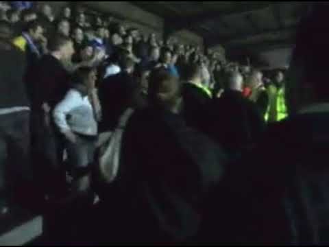 Stockport County fans in the away end at Torquay United
