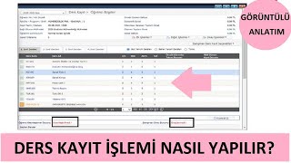 DERS KAYIT İŞLEMİ NASIL YAPILIR? (DERS KAYDI NASIL YAPILIR?) ÜNİVERSİTEDE DERS S
