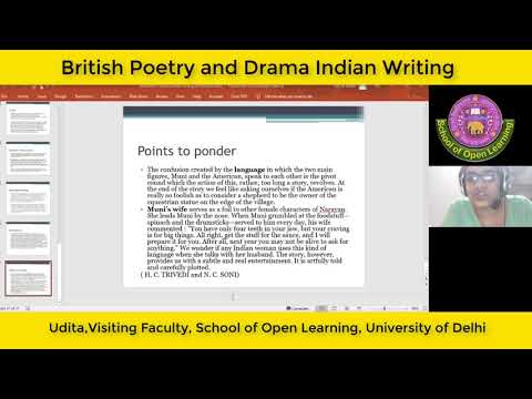 BRITISH POETRY AND DRAMA, INDIAN WRITING By - UDITA