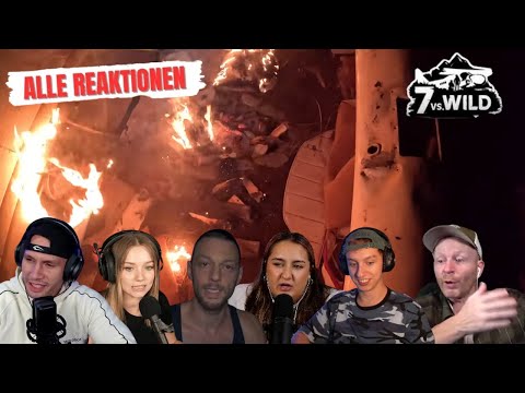 ALL reactions to the FIRE summarized!!! 😱 7 vs. Wild - Season 4 - Episode 5