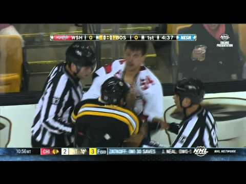 Mikan Lucic vs  Joel Rechlicz fight Washington Capitals vs Boston Bruins 0/23/13 NHL