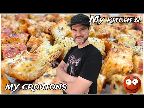 Receita de crouton gourmet de um restaurante italiano requintado
