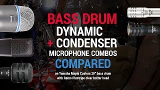 Video thumbnail for Bass Drum microphone combos Shure Beta 52A SM81 Sennheiser MD 421 II Audix f14 f15 Remo Pinstripe by SIC MIC