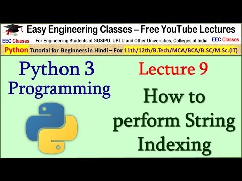 Python 3 Tutorial In Hindi 9 String Indexing In Python Tutorial For Beginners