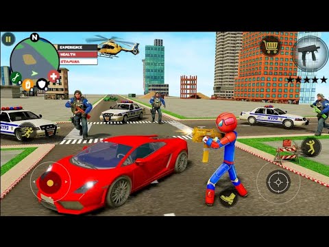 Stickman Spider Hero Robot - Vegas City Gangster Crime Simulator