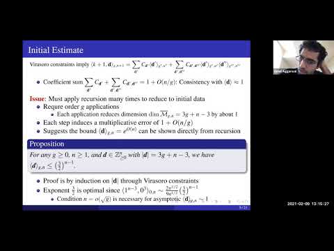 Amol Aggarwal, "Large Genus Asymptotics for Intersection Numbers, and Applications", part 2