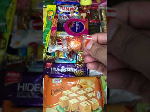 Some yummy chocolates with Eswari orange candy ASMR videos | candies tv #shorts