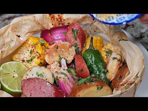 SHRIMP BOIL Bags In The Oven | Tajin Lime Butter Sauce | Simply Mamá Cooks
